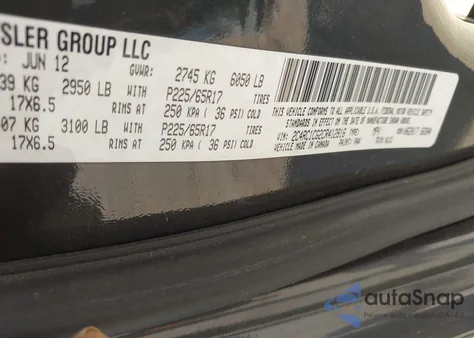 2012 Chrysler Town & Country Touring-L из США, поврежденный, VIN 2C4RC1CG2CR412816